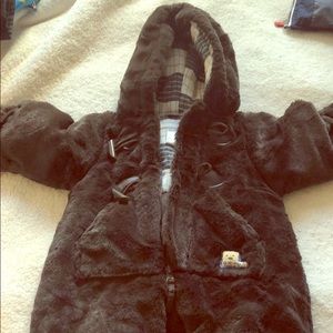 Winter kids fur suit